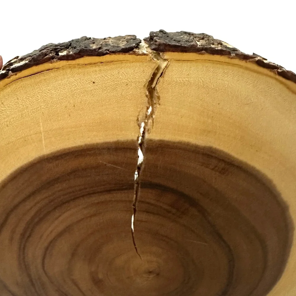 Acacia Collection Live‎ Edge Wood Chip and Dip Server Rustic Bark 16.5 Inch Tray
